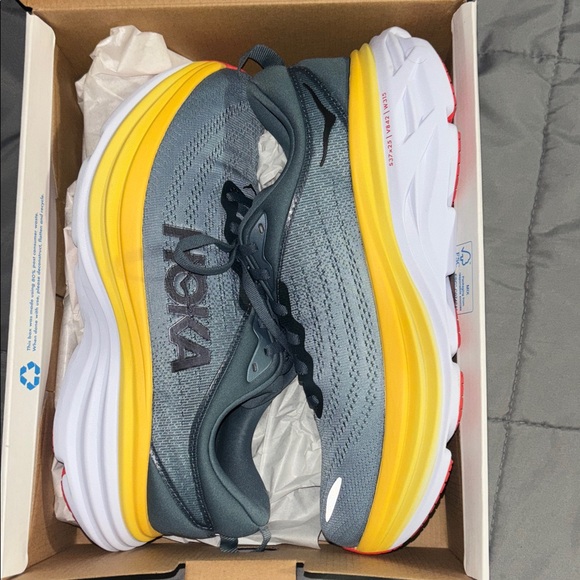 Hoka Teal and Yellow Athletic Shoes m Bondi 8 size 10d brandnew - Picture 5 of 6